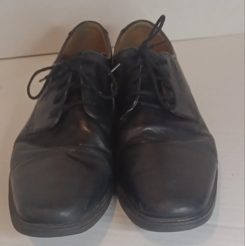 Clarks Collection Men's Cap Toe Oxford Tie Dress Shoes Size 11.5 Leather Black‎